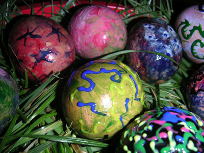 Hand-painted eggs.