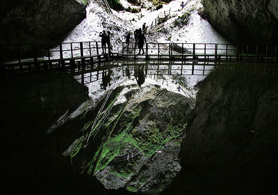 Entrance in the Scarisoara Ice Cave.