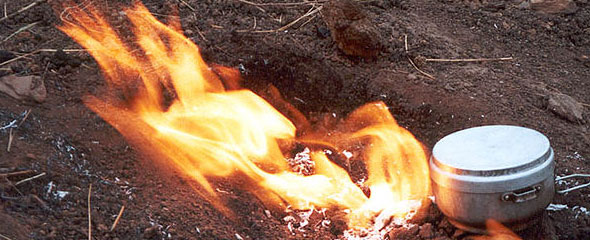 Freely burning natural gas in Romania. Freely burning natural gas in Romania.